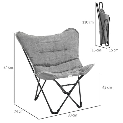 Folding Chair Foldable Camping Chair Padded Outdoor Folding Chair up to 120kg Load-Bearing Robust Fishing Chair Garden Chair for Garden Camping Beach