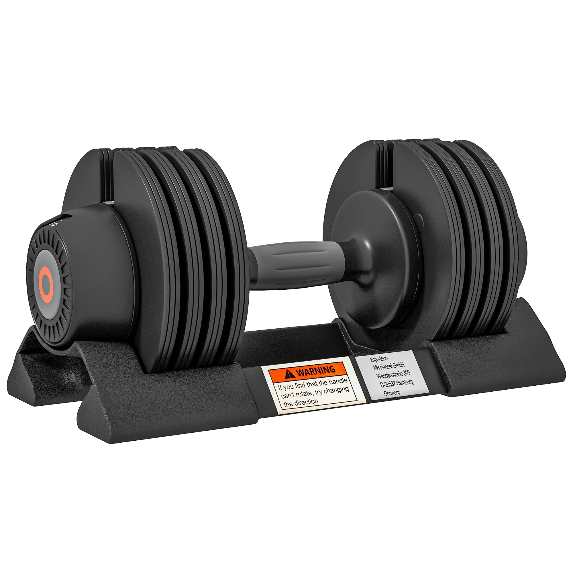 SPORTNOW Adjustable Single Dumbbell, 3.5/6/8/10 kg Dumbbells with Storage Tray, Dumbbell with Non-slip Grips, for Strength Training, Weightlifting, Steel, Black