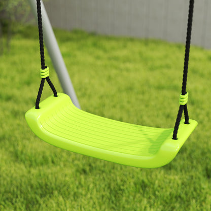 4 in 1 Swing Frame Outdoor Swing Set with Swing, 2-Person Slide, Soccer Goal, Basketball Hoop, Garden Swing Kids Swing with Metal Frame for Children