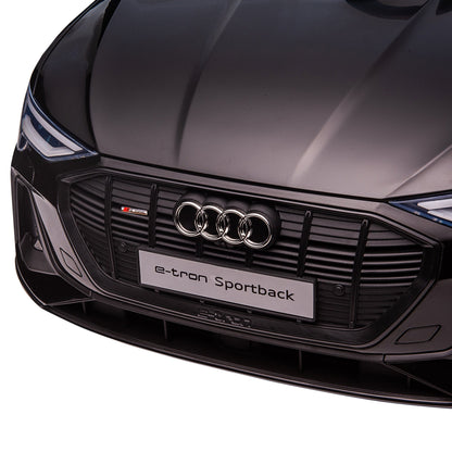 12V Electric Kids Car Audi E-tron Electric Vehicle with Remote Control, Safety Belt, Music (MP3/USB/TF), Kids Vehicle for Children 3-5 Years, 3-5 km/h, Black