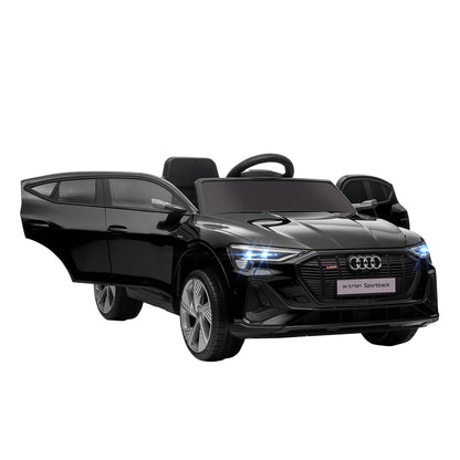 12V Electric Kids Car Audi E-tron Electric Vehicle with Remote Control, Safety Belt, Music (MP3/USB/TF), Kids Vehicle for Children 3-5 Years, 3-5 km/h, Black
