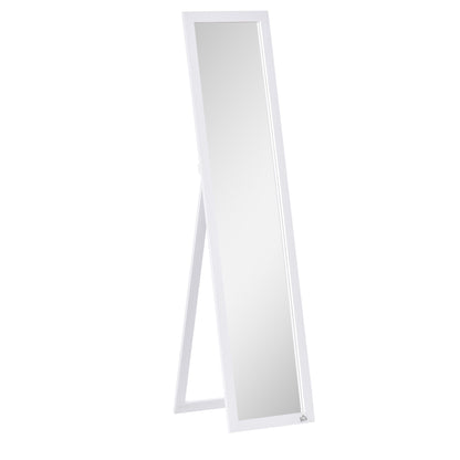 Full-Length Mirror, 154 x 37 cm Wall Mirror with Stand, Floor Mirror for Living Room, Bedroom, White