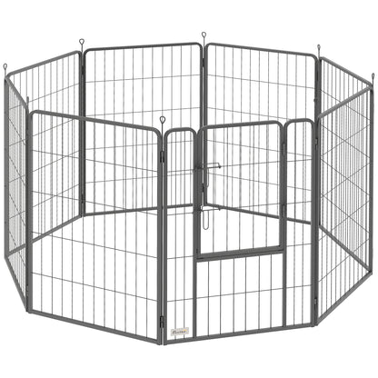 Puppy Playpen Puppy Enclosure with 8 Panels 68x100 cm Each Door Ground Anchors Flexible Foldable Protective Cover Playpen 100cm High Dog Playpen for Dog Cat Puppy Gate for Indoors Outdoors