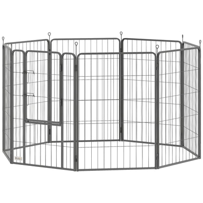 Puppy Playpen Puppy Enclosure with 8 Panels 68x100 cm Each Door Ground Anchors Flexible Foldable Protective Cover Playpen 100cm High Dog Playpen for Dog Cat Puppy Gate for Indoors Outdoors