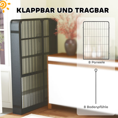 Puppy Playpen Puppy Enclosure with 8 Panels 68x100 cm Each Door Ground Anchors Flexible Foldable Protective Cover Playpen 100cm High Dog Playpen for Dog Cat Puppy Gate for Indoors Outdoors