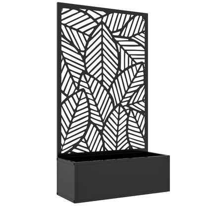 raised bed planter, wall-mount flower box metal, garden trellis 61 x 23 x 113cm for garden balcony terrace, flower pot for climbing plants, flowers