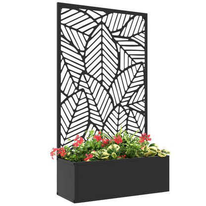 raised bed planter, wall-mount flower box metal, garden trellis 61 x 23 x 113cm for garden balcony terrace, flower pot for climbing plants, flowers