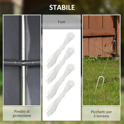 Garage Tent 1.1x2m with Roll-up Entrance, Ropes and Pegs, Zinc-Coated Steel and 420D Oxford Outdoor Garage for Bikes and Gardening Tools, UV30+, Dark Grey