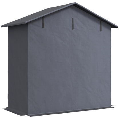 Garage Tent 1.1x2m with Roll-up Entrance, Ropes and Pegs, Zinc-Coated Steel and 420D Oxford Outdoor Garage for Bikes and Gardening Tools, UV30+, Dark Grey