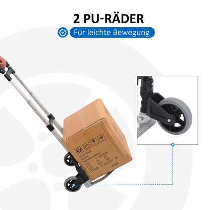 Aluminum Trolley Transport Collapsible Hand Trolley Stack Trolley Aluminum max. 70 kg capacity