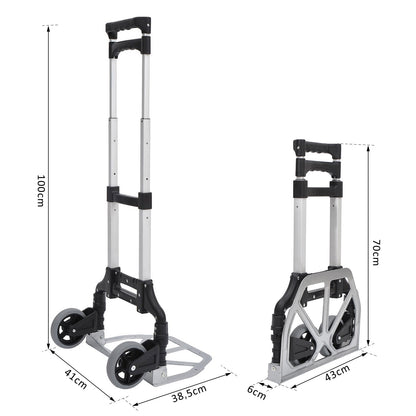 Aluminum Trolley Transport Collapsible Hand Trolley Stack Trolley Aluminum max. 70 kg capacity