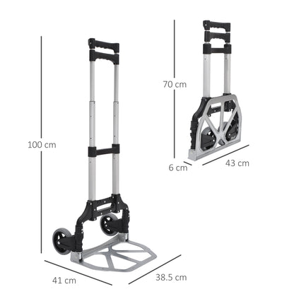 Aluminum Trolley Transport Collapsible Hand Trolley Stack Trolley Aluminum max. 70 kg capacity