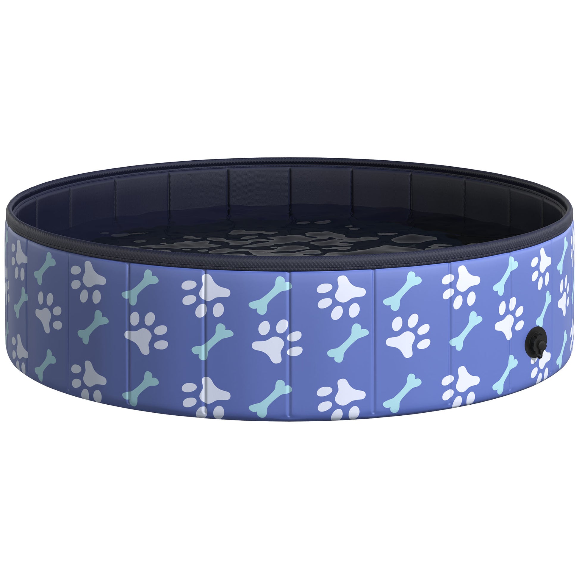 Medium Size Dog Pool 65kg in Hard Plastic and Non-Slip for Garden or Indoor, Blue Φ120x30cm