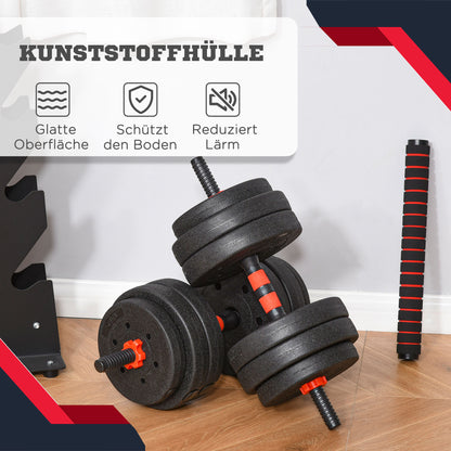 2 in 1 Dumbbells Set 25 kg Adjustable Dumbbell & Barbell Professional Dumbbell Strength Training and Weightlifting for Home Fitness