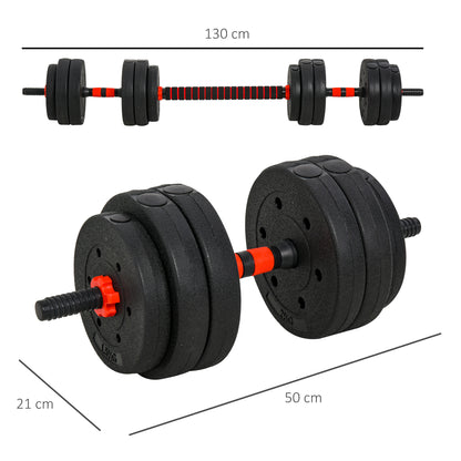 2 in 1 Dumbbells Set 25 kg Adjustable Dumbbell & Barbell Professional Dumbbell Strength Training and Weightlifting for Home Fitness
