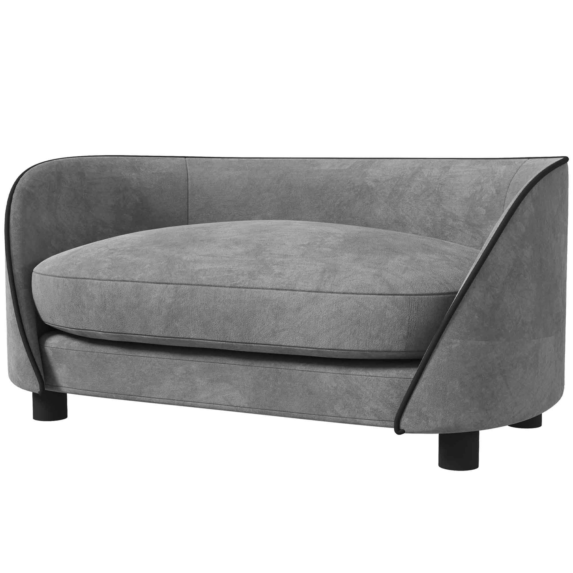 Dog Sofa, Cat Sofa, Soft Cushion, Removable and Washable Cover, Dutch Velvet Covering, for Small to Medium-Sized Dogs, Gray