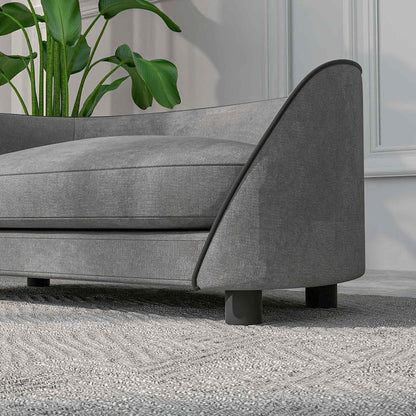 Dog Sofa, Cat Sofa, Soft Cushion, Removable and Washable Cover, Dutch Velvet Covering, for Small to Medium-Sized Dogs, Gray