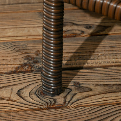 2 Modern Rattan Garden Chairs with Removable Cushions and Coffee Table with Tempered Glass Top, 138x60x87 cm, Brown