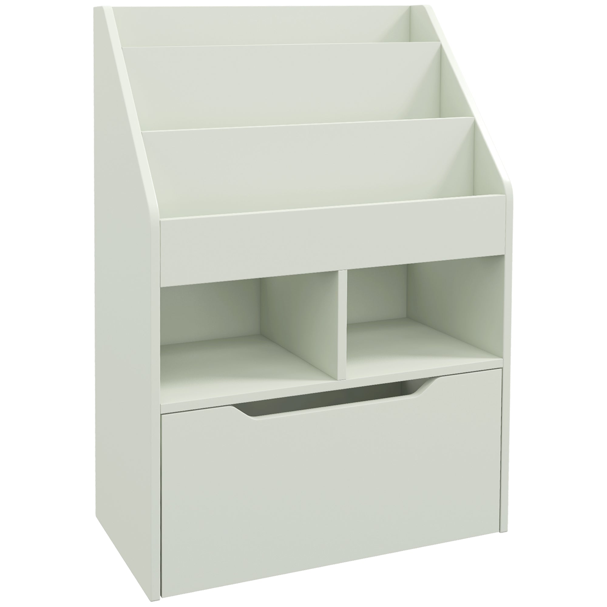 Children's Bookshelf Kids shelf with Drawer, 3 Shelves, and 2 Open Shelves, Storage Rack for Kids' Room, Playroom, Light Green, 60 x 29.9 x 90 cm