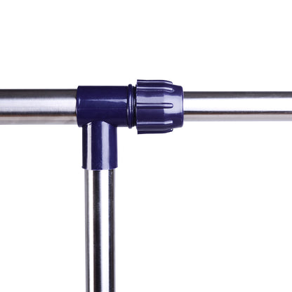 Coat Rack Clothes Rack with Wheels Height Adjustable and Extendable Clothes Rail Clothes Horse Freestanding Wardrobe for Entryway Stainless Steel 86 x 45 x 95 cm