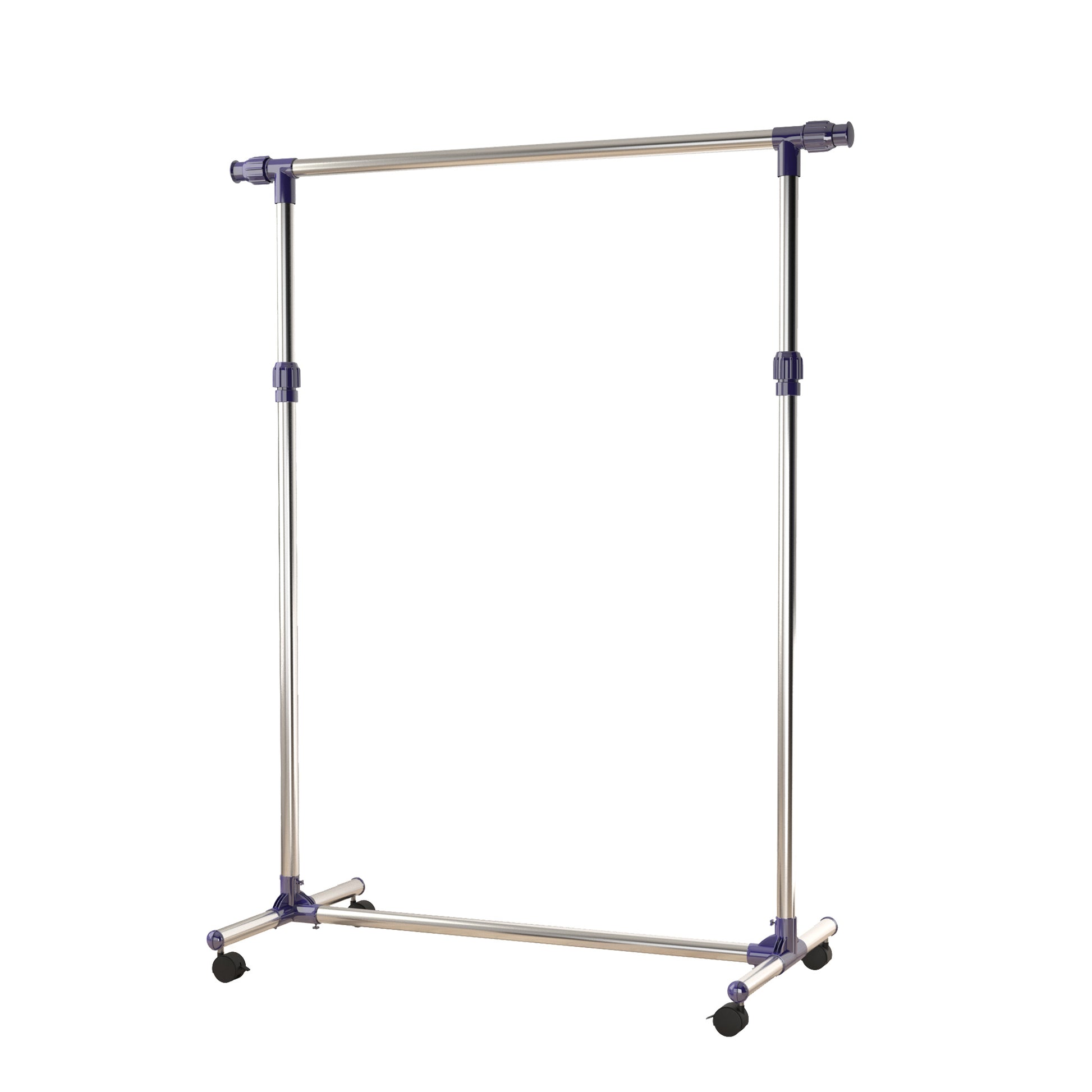 Coat Rack Clothes Rack with Wheels Height Adjustable and Extendable Clothes Rail Clothes Horse Freestanding Wardrobe for Entryway Stainless Steel 86 x 45 x 95 cm