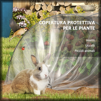 Garden Hoops for Greenhouse, Tunnel Greenhouse Arches with Net Cover, Flexible Arches and Fixing Clips, 200x80x41 cm, White