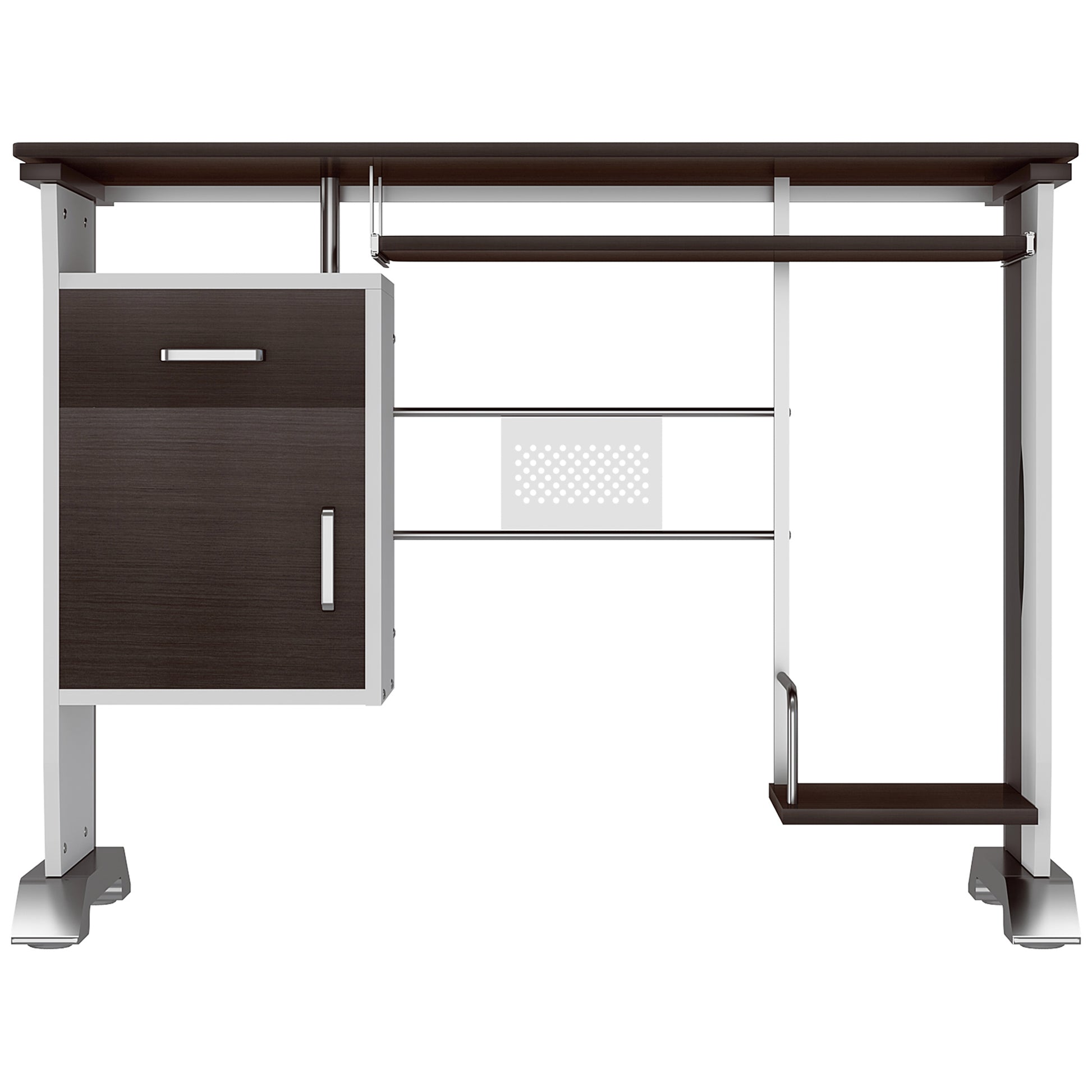 Contemporary Computer Desk 100L x 52W x 75H cm Black Walnut and White