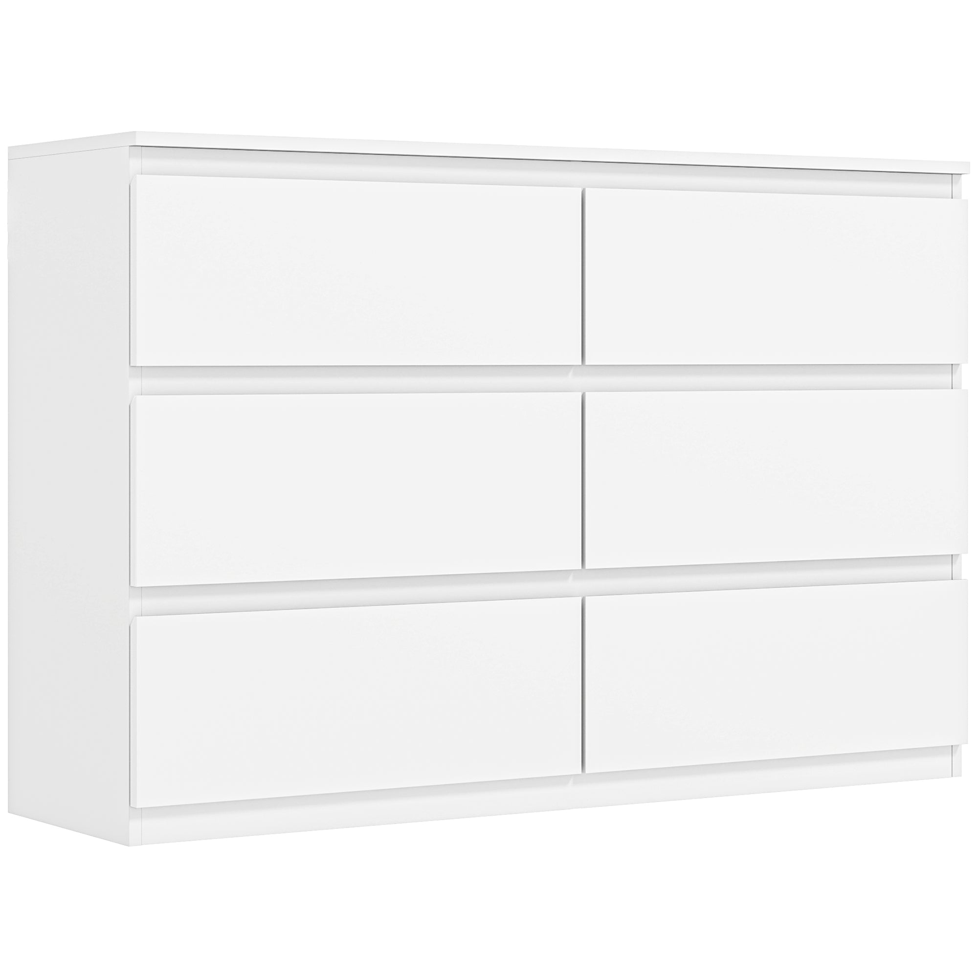 3-Drawer Dresser Sideboard, Modern Handleless Chest for Living Room, Bedroom & Hallway - White (112 x 34 x 75 cm / 44.1 x 13.4 x 29.5 in)