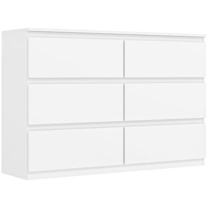 3-Drawer Dresser Sideboard, Modern Handleless Chest for Living Room, Bedroom & Hallway - White (112 x 34 x 75 cm / 44.1 x 13.4 x 29.5 in)