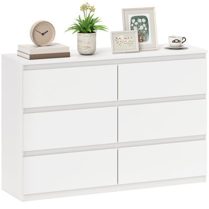 3-Drawer Dresser Sideboard, Modern Handleless Chest for Living Room, Bedroom & Hallway - White (112 x 34 x 75 cm / 44.1 x 13.4 x 29.5 in)