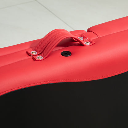 Folding and Portable Massage Table 210x81x62-85 cm Height Adjustable with Headrest and Armrest for Tattoo Physiotherapy Black and Red