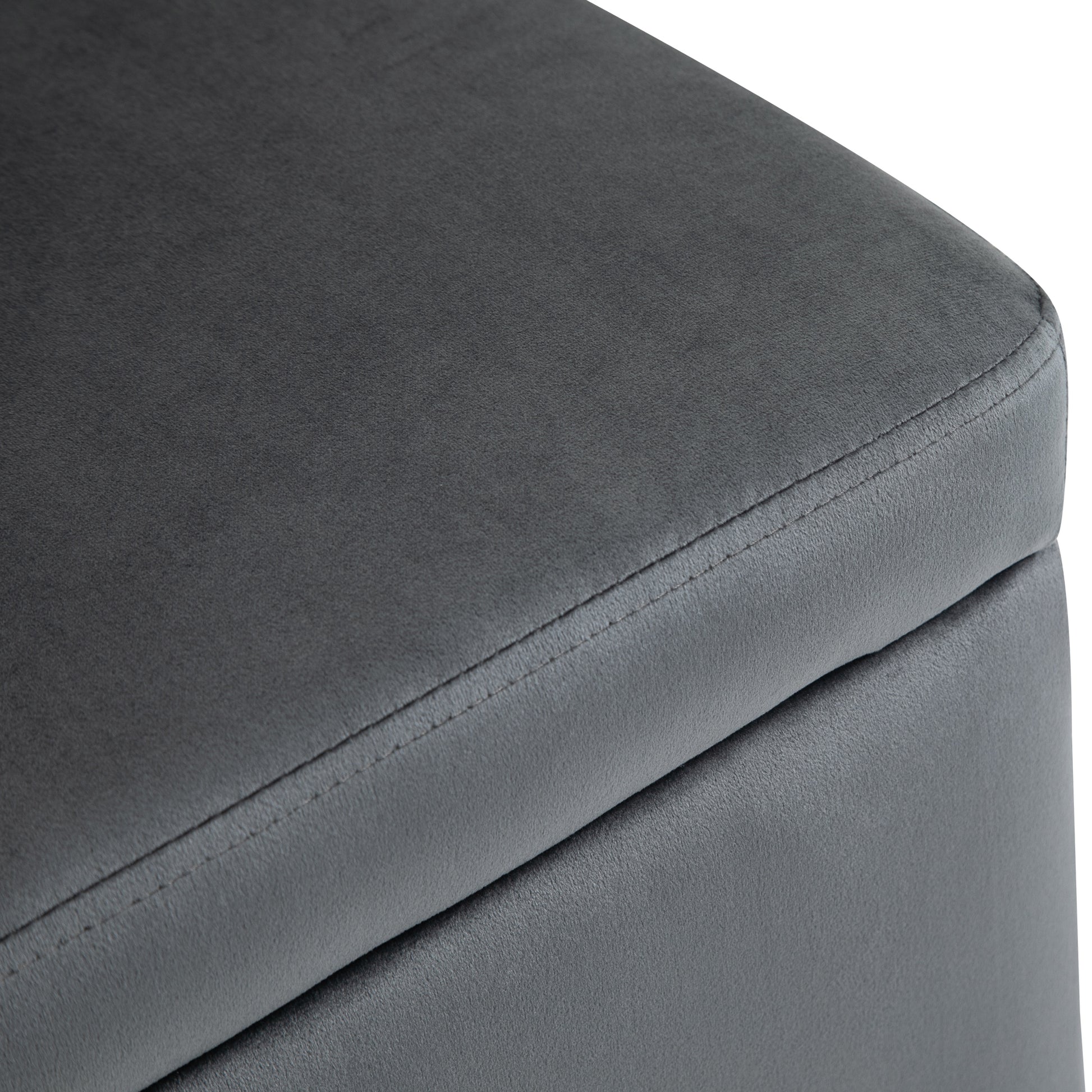 Upholstered Storage Bench with Velvet Look, Ottoman with Metal Legs, Storage Bench for Living Room Bedroom Entryway 100 x 40 x 42 cm, Dark Gray