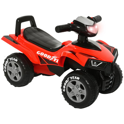 Kids' Pedal-Free Quad for Children Ages 18-36 Months ATV with Lights, Horn, and Secret Storage Space 60x31x42 cm Red