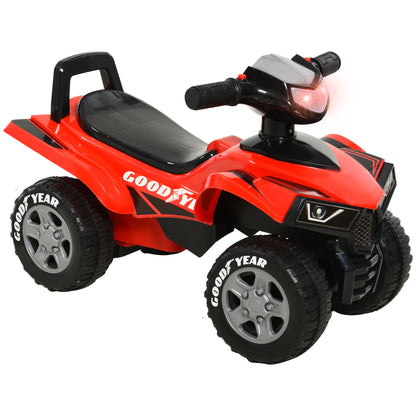 Kids' Pedal-Free Quad for Children Ages 18-36 Months ATV with Lights, Horn, and Secret Storage Space 60x31x42 cm Red