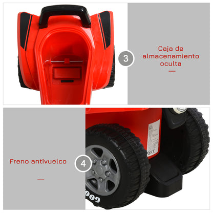 Kids' Pedal-Free Quad for Children Ages 18-36 Months ATV with Lights, Horn, and Secret Storage Space 60x31x42 cm Red