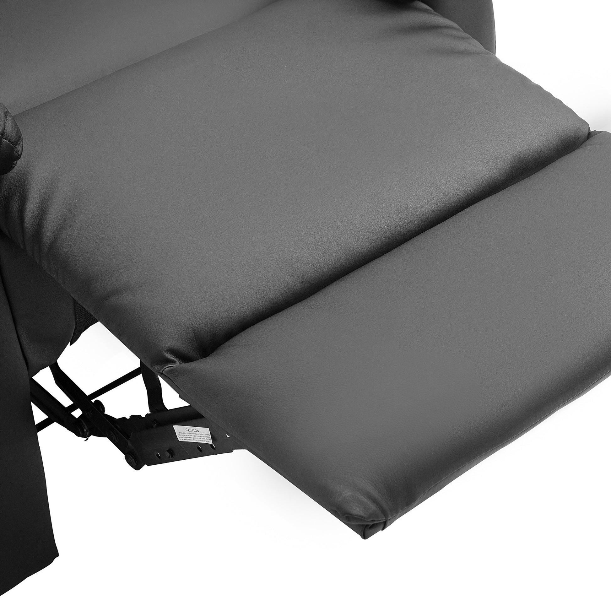 Reclining Relax Armchair Upholstered in PU with Retractable Footrest High Backrest Padded Armrests and Seat Thick 31.5x38.2x42.1 inches Black