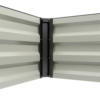 Rectangular Garden Planting Box made of Steel with Safety Edge and Open Bottom, Dimensions 150L x 70W x 30H cm, Black