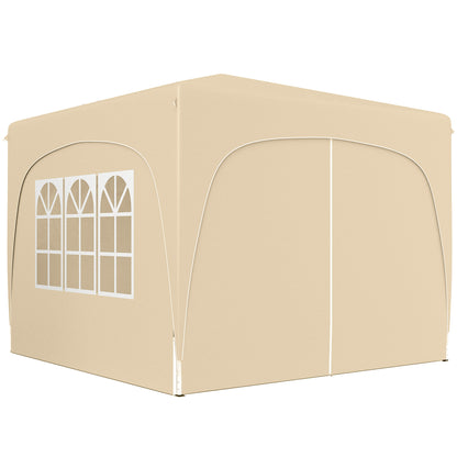 Pavilion 3x3m, Water-Resistant Stable Winterproof Pop-Up Folding Pavilion, UV Protection 50+, Foldable Party Tent Garden Tent with 4 Side Panels Bag Garden Pavilion for Camping Garden, Sand