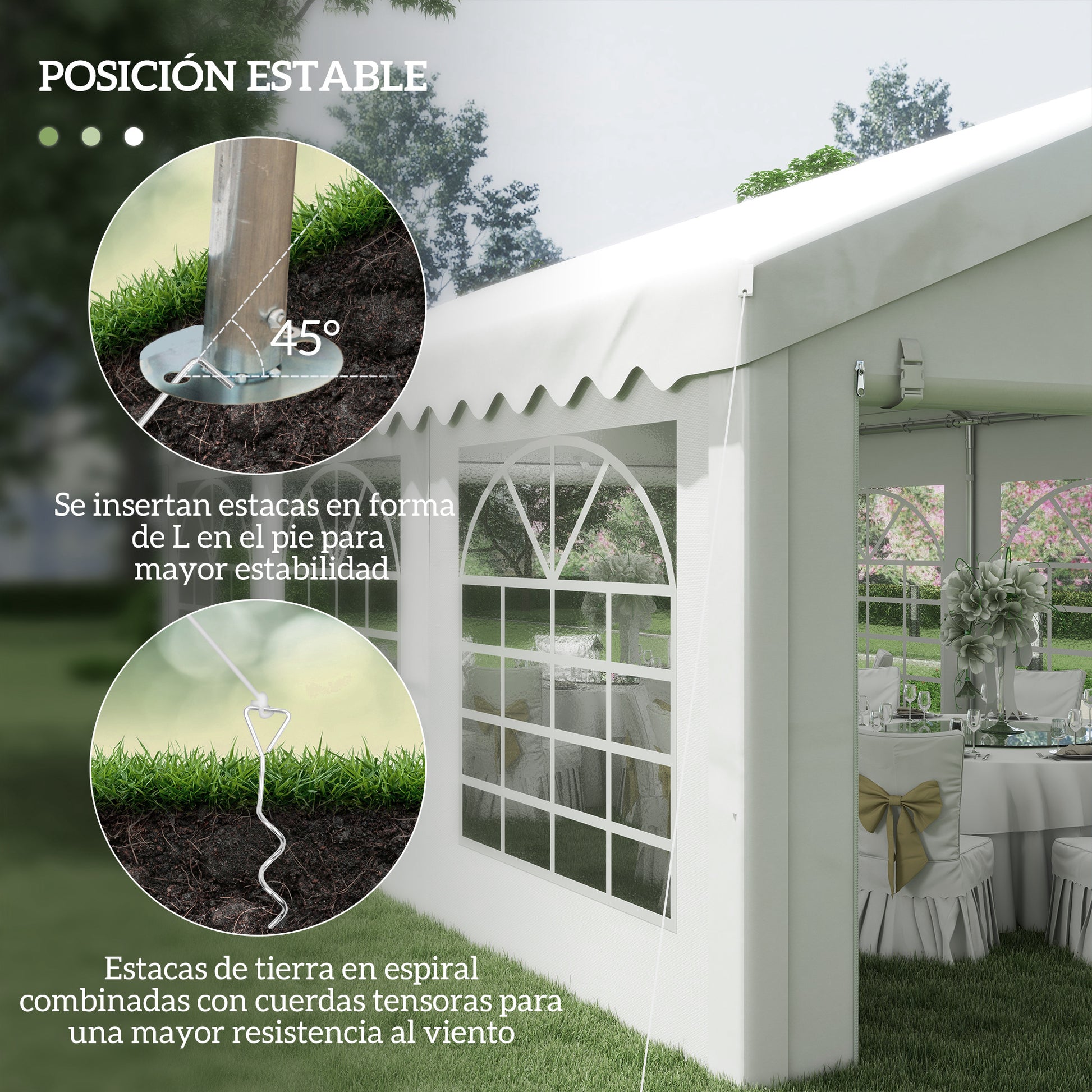 Party Gazebo Carport 6x4m Pergola Canopy Pavilion 4 Side Panels Windows Anti-UV for Events Weddings Steel PE White