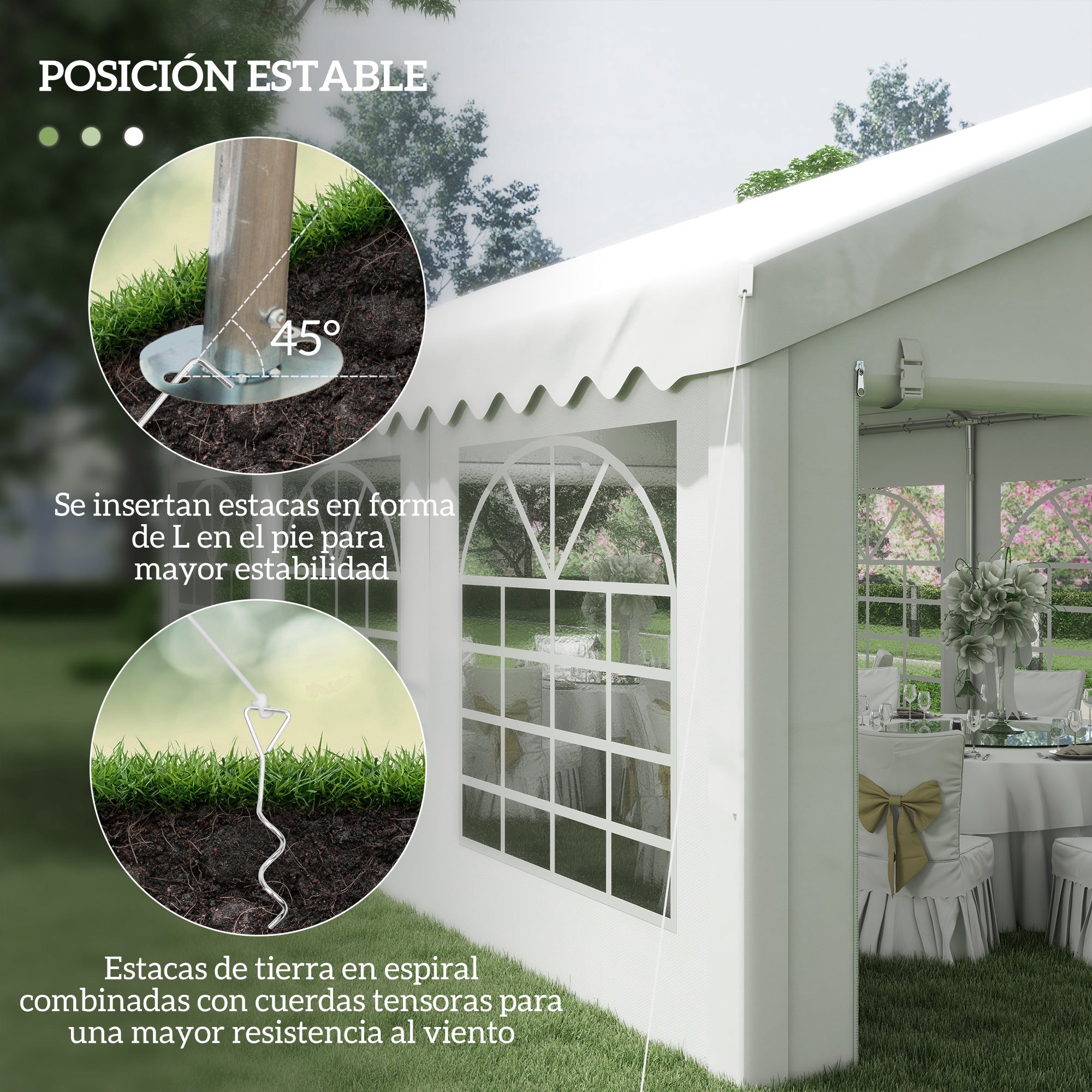 Party Gazebo Carport 6x4m Pergola Canopy Pavilion 4 Side Panels Windows Anti-UV for Events Weddings Steel PE White