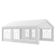 Party Gazebo Carport 6x4m Pergola Canopy Pavilion 4 Side Panels Windows Anti-UV for Events Weddings Steel PE White