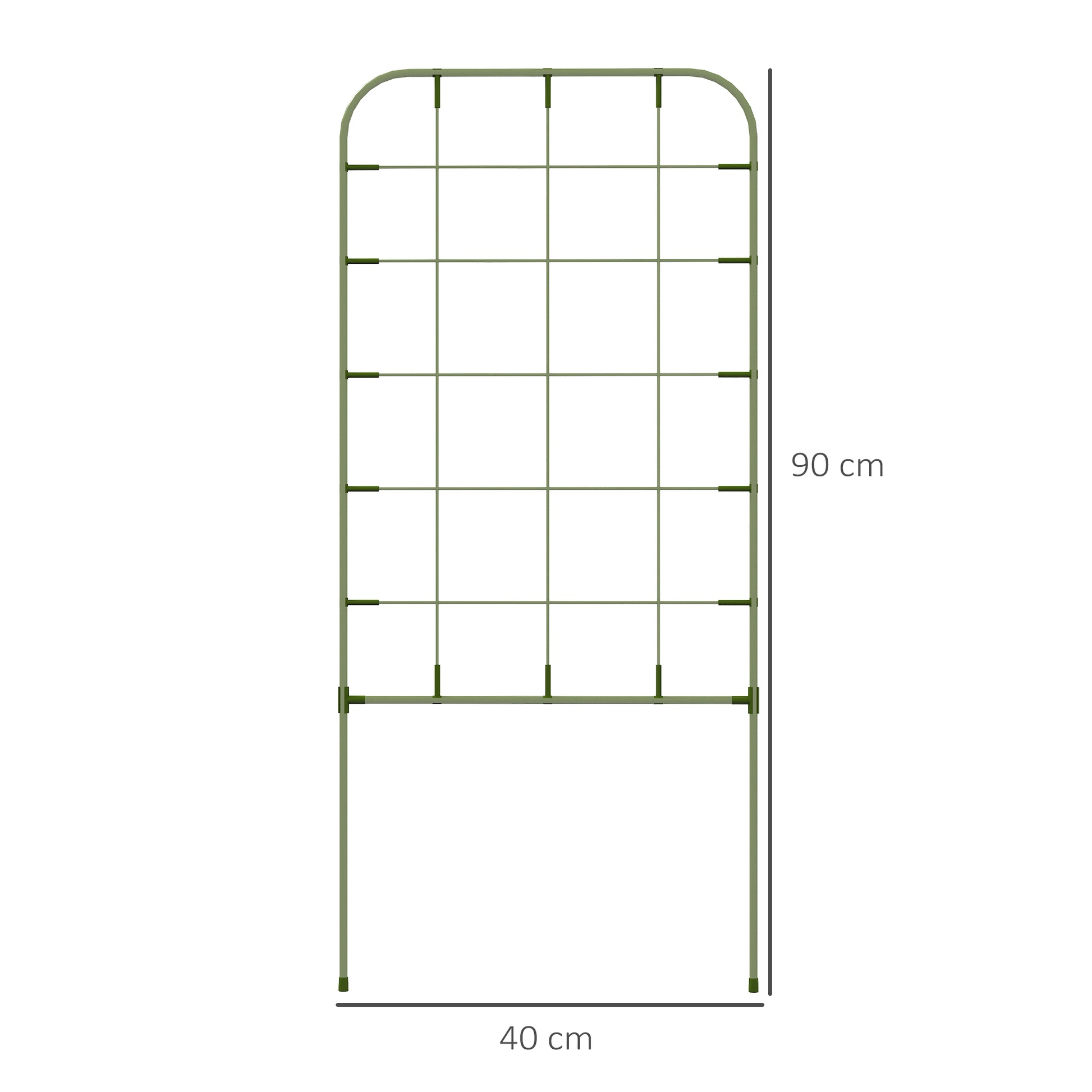 Set of 4 Garden Trellises Plant Supports with Steel Frame for Fruits Vegetables Flowers Outdoor Decoration Patio Terrace 40x90 cm Green