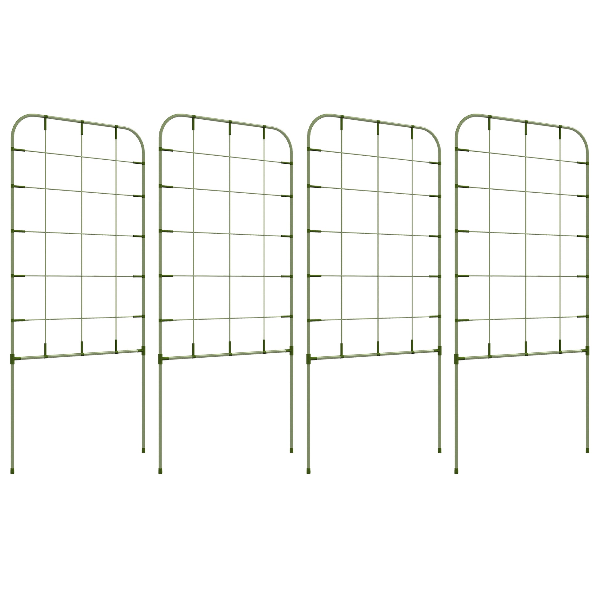 Set of 4 Garden Trellises Plant Supports with Steel Frame for Fruits Vegetables Flowers Outdoor Decoration Patio Terrace 40x90 cm Green