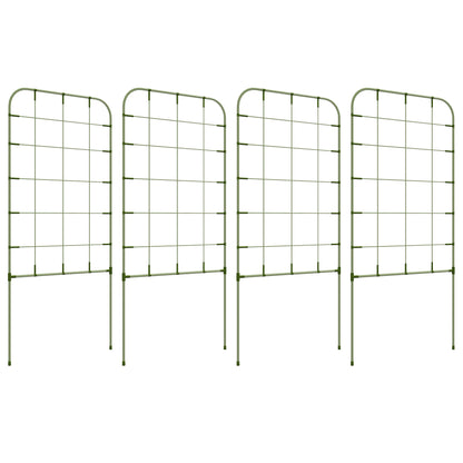 Set of 4 Garden Trellises Plant Supports with Steel Frame for Fruits Vegetables Flowers Outdoor Decoration Patio Terrace 40x90 cm Green