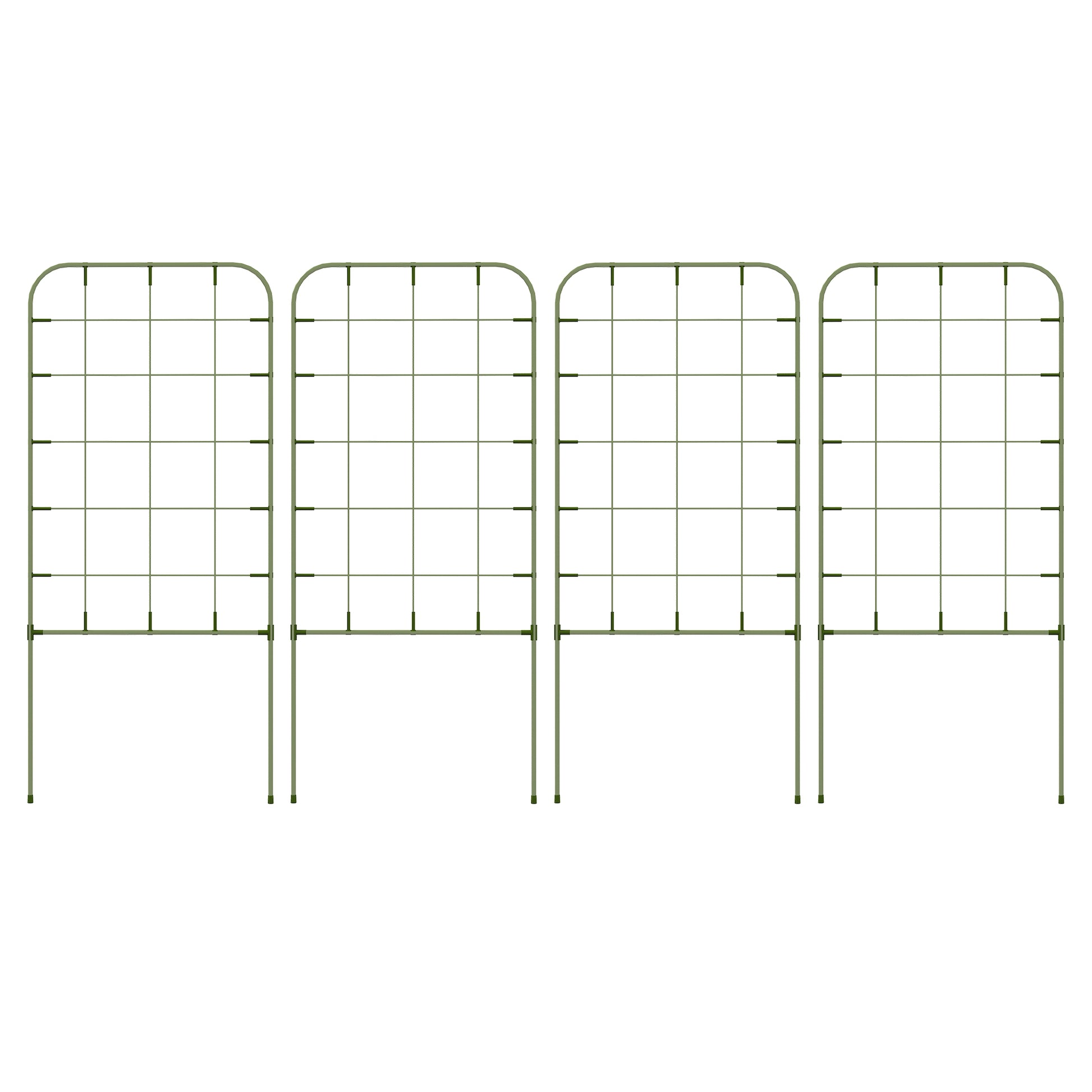 Set of 4 Garden Trellises Plant Supports with Steel Frame for Fruits Vegetables Flowers Outdoor Decoration Patio Terrace 40x90 cm Green
