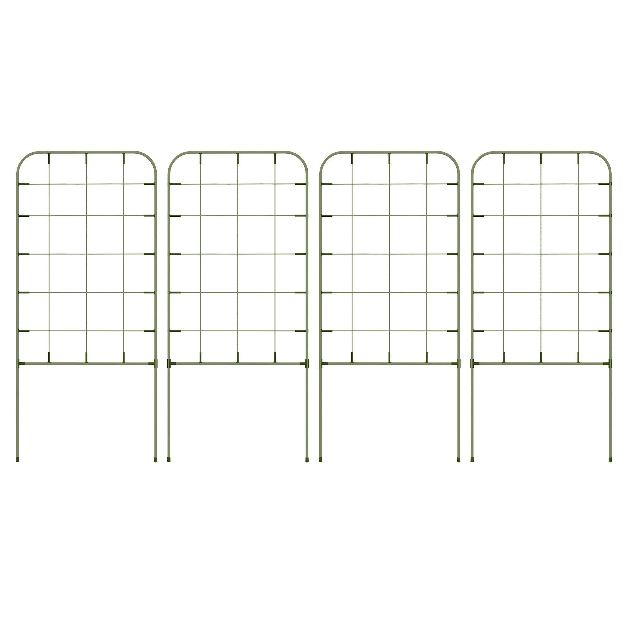 Set of 4 Garden Trellises Plant Supports with Steel Frame for Fruits Vegetables Flowers Outdoor Decoration Patio Terrace 40x90 cm Green
