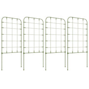 Set of 4 Garden Trellises Plant Supports with Steel Frame for Fruits Vegetables Flowers Outdoor Decoration Patio Terrace 40x90 cm Green