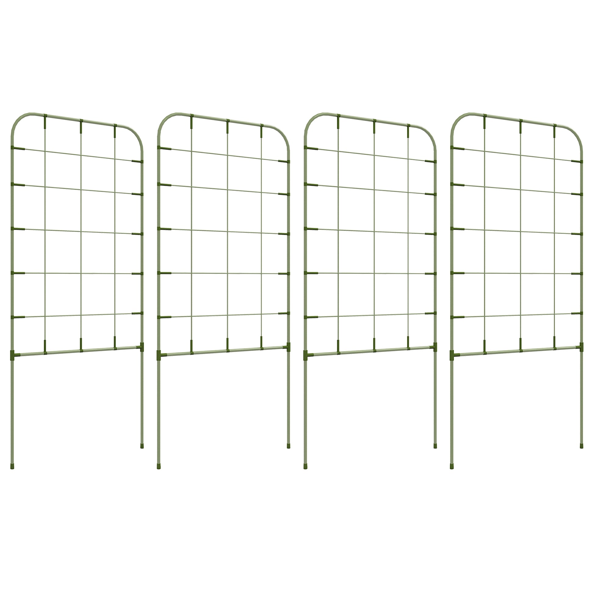 Set of 4 Garden Trellises Plant Supports with Steel Frame for Fruits Vegetables Flowers Outdoor Decoration Patio Terrace 40x90 cm Green