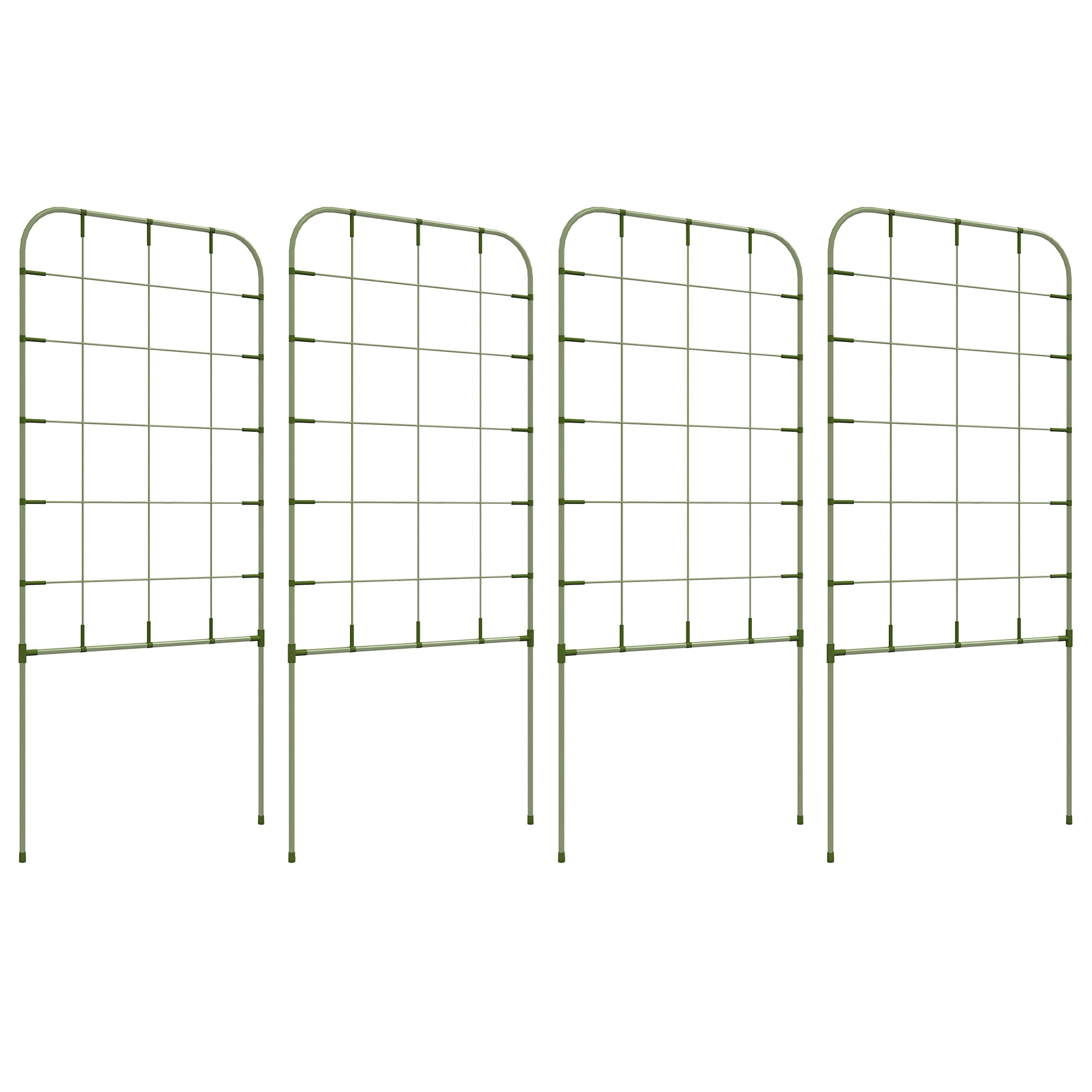 Set of 4 Garden Trellises Plant Supports with Steel Frame for Fruits Vegetables Flowers Outdoor Decoration Patio Terrace 40x90 cm Green