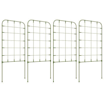 Set of 4 Garden Trellises Plant Supports with Steel Frame for Fruits Vegetables Flowers Outdoor Decoration Patio Terrace 40x90 cm Green